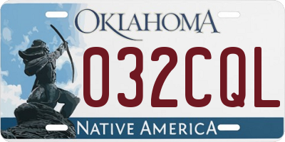 OK license plate 032CQL