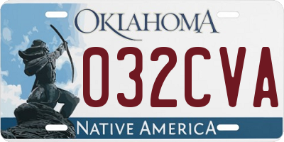 OK license plate 032CVA