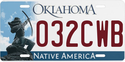 OK license plate 032CWB