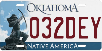 OK license plate 032DEY
