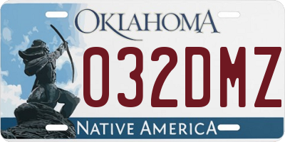 OK license plate 032DMZ