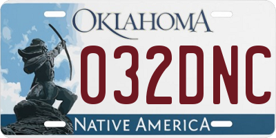 OK license plate 032DNC