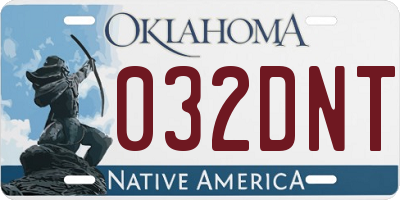 OK license plate 032DNT