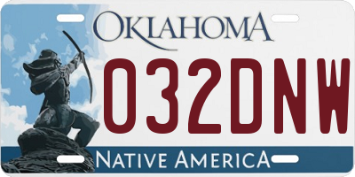 OK license plate 032DNW