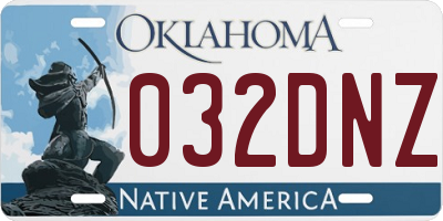 OK license plate 032DNZ