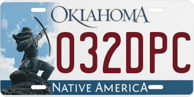OK license plate 032DPC