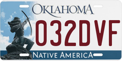 OK license plate 032DVF