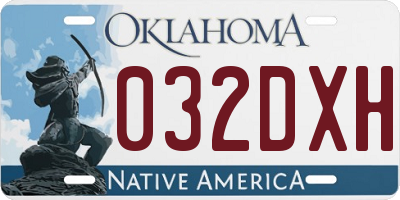 OK license plate 032DXH