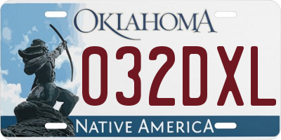 OK license plate 032DXL