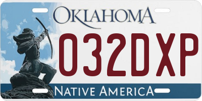 OK license plate 032DXP
