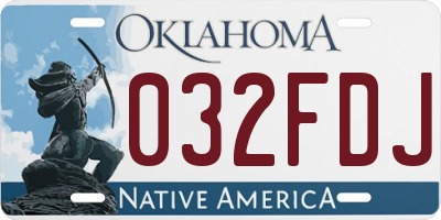 OK license plate 032FDJ