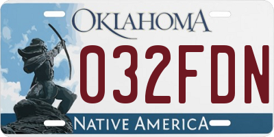 OK license plate 032FDN