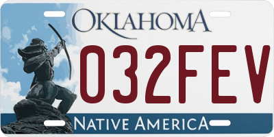 OK license plate 032FEV