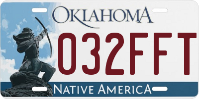 OK license plate 032FFT