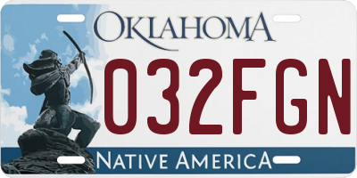 OK license plate 032FGN