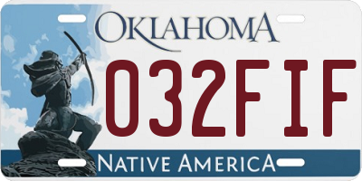 OK license plate 032FIF