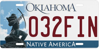 OK license plate 032FIN