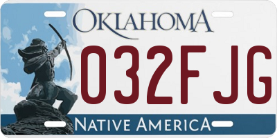 OK license plate 032FJG