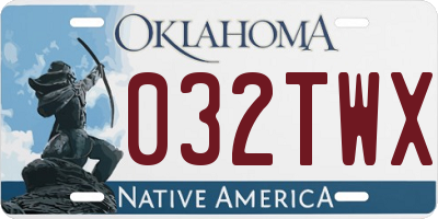 OK license plate 032TWX