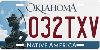 OK license plate 032TXV