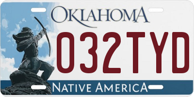 OK license plate 032TYD