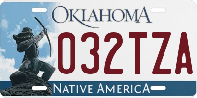 OK license plate 032TZA