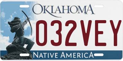 OK license plate 032VEY