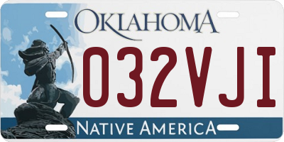 OK license plate 032VJI
