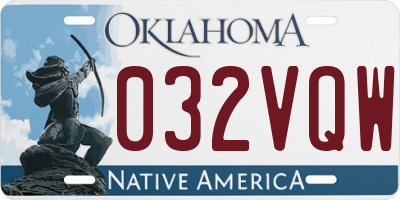 OK license plate 032VQW
