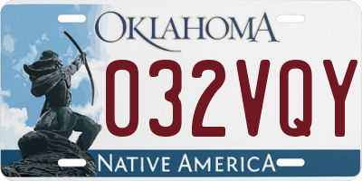 OK license plate 032VQY