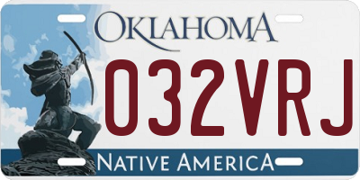 OK license plate 032VRJ