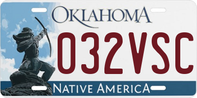 OK license plate 032VSC