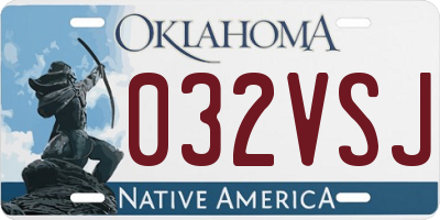 OK license plate 032VSJ