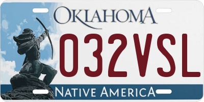 OK license plate 032VSL