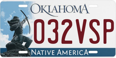 OK license plate 032VSP
