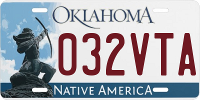 OK license plate 032VTA