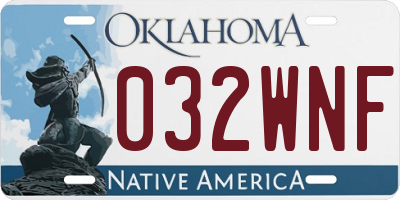 OK license plate 032WNF