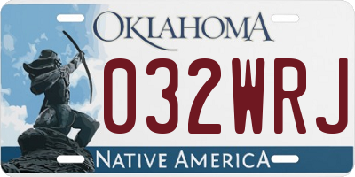OK license plate 032WRJ