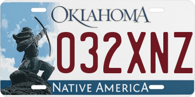 OK license plate 032XNZ