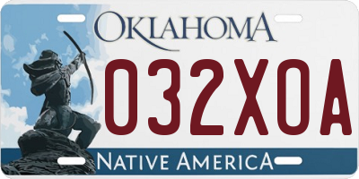 OK license plate 032XOA
