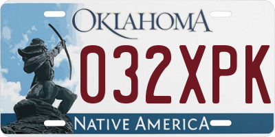 OK license plate 032XPK