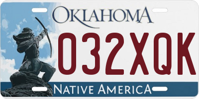 OK license plate 032XQK