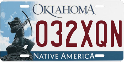 OK license plate 032XQN