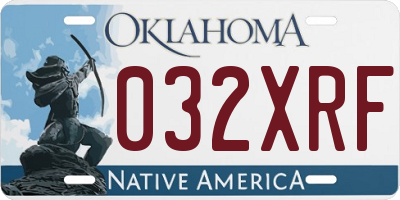 OK license plate 032XRF