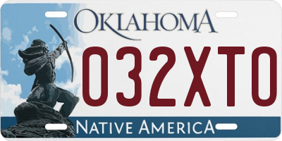 OK license plate 032XTO