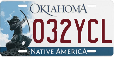 OK license plate 032YCL