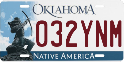 OK license plate 032YNM