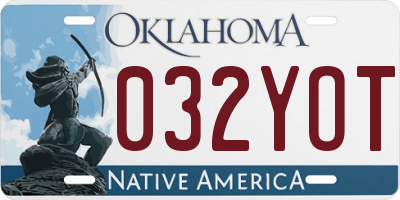 OK license plate 032YOT
