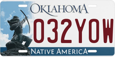 OK license plate 032YOW
