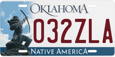 OK license plate 032ZLA